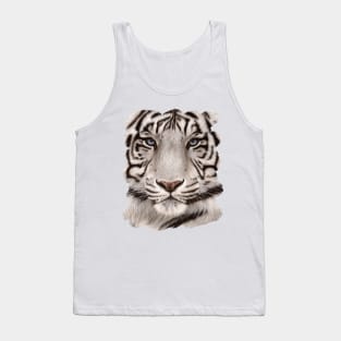 White Tiger Face Painting Tank Top